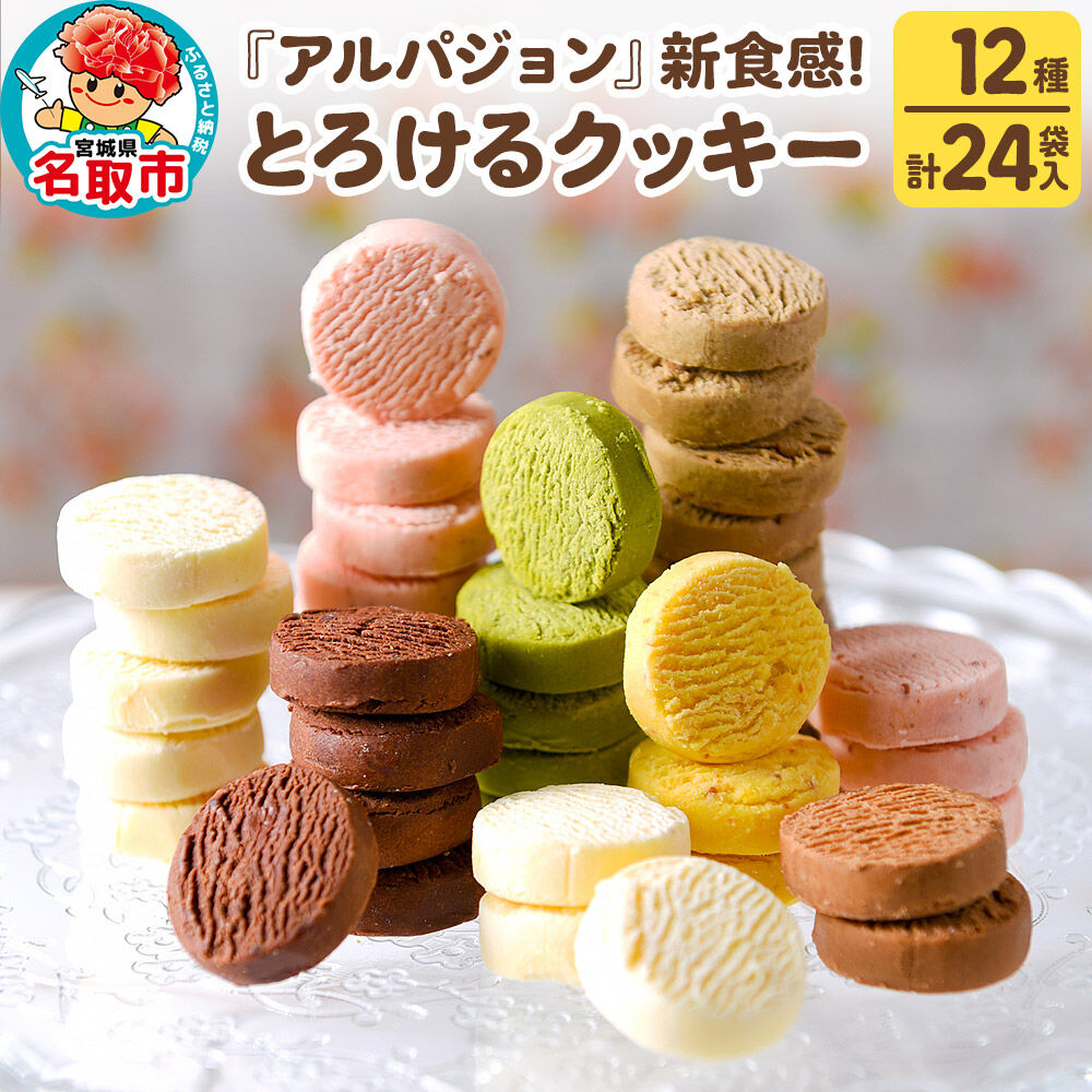 アルパジョン 新食感！ とろける クッキー 12種 計24袋入 ベルギー産
