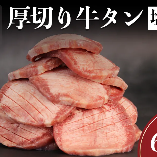 仙台名物 牛タン 厚切り牛タン 塩味  600g  (300g×2) 宮城県 名取市 肉 焼肉 牛肉 精肉 牛たん 牛タン塩 牛たん塩 冷凍 BBQ アウトドア バーベキュー 厚切り タン 600g