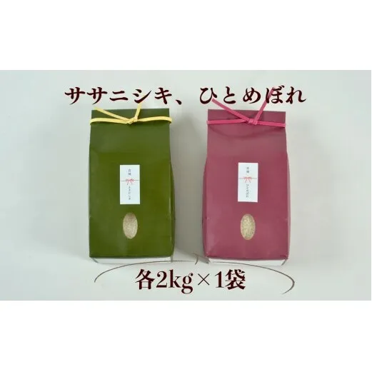 ≪令和7年産≫ こだわりのお米　ひとめぼれ2ｋｇ＆ササニシキ2ｋｇ