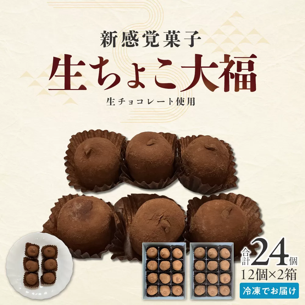 生ちょこ大福 12個入×2箱【ささもり 菓子 おかし 食品  贈り物 宮城県 人気 おすすめ 送料無料】