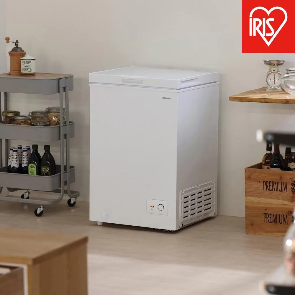 冷凍庫 上開き式冷凍庫 100L　ICSD-10C-W　ホワイト