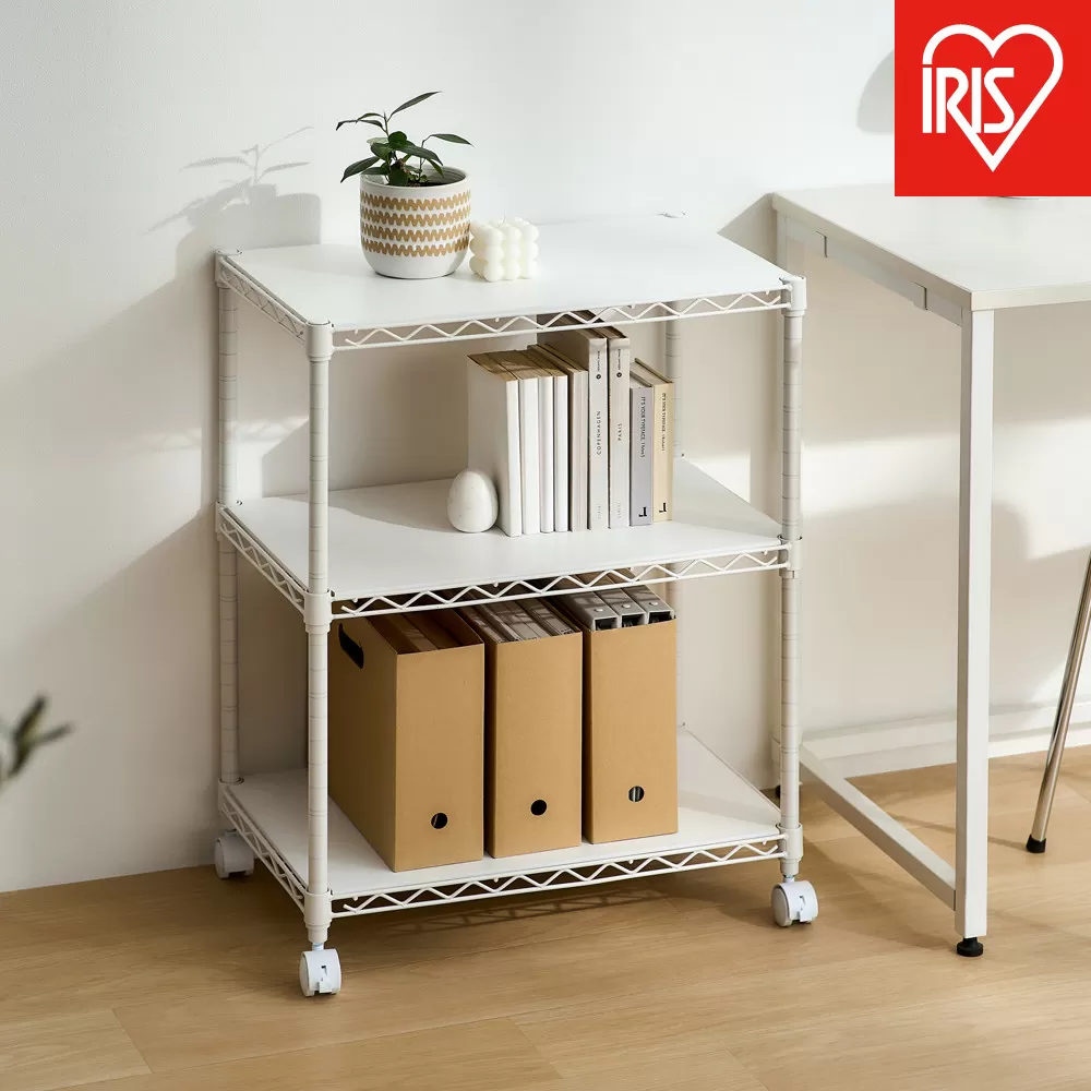 カラーメタルラック ウッドボード付き CMM-55073B ホワイト