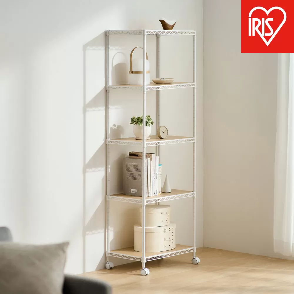 カラーメタルラック ウッドボード付き CMM-55165B ホワイト