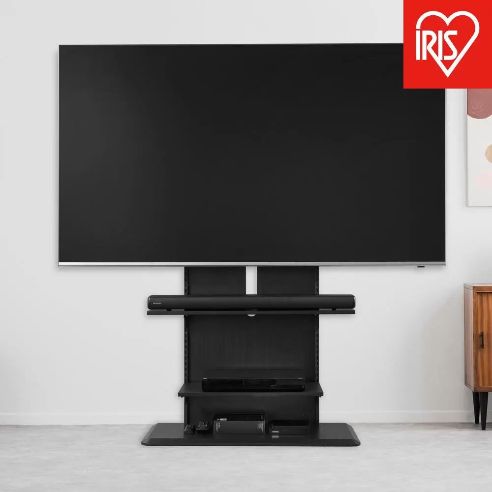 テレビ台 スタンドテレビ台 UTS-900R-BO ブラックオーク