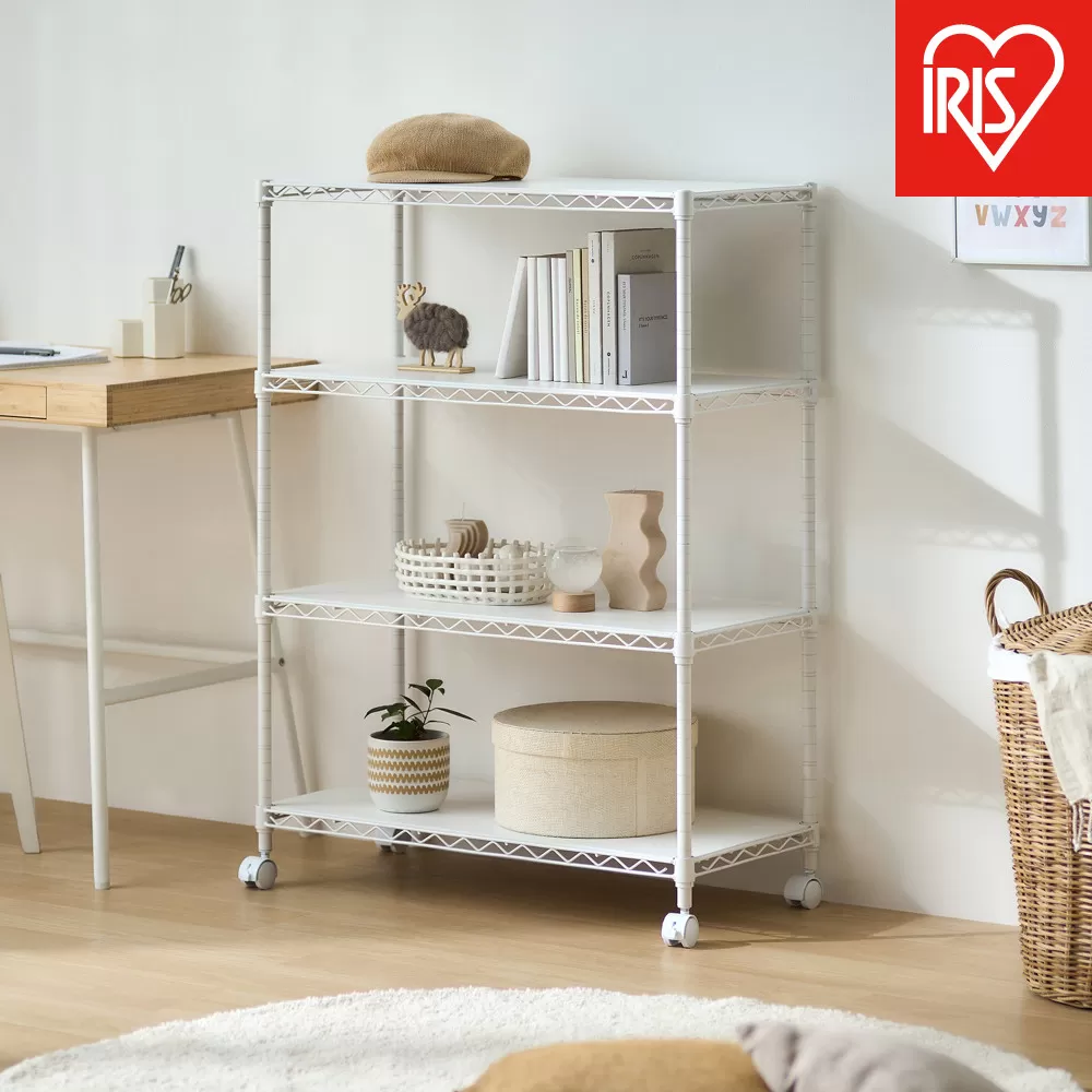 カラーメタルラック ウッドボード付き CMM-75104B ホワイト