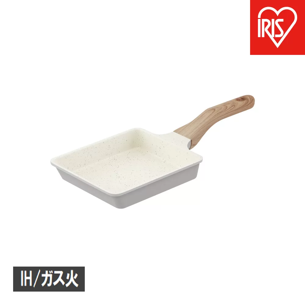 ナチュかるフライパンエッグパン　ＩＨ・ガス火対応 NTL-EGPG パールグレー×アイボリー