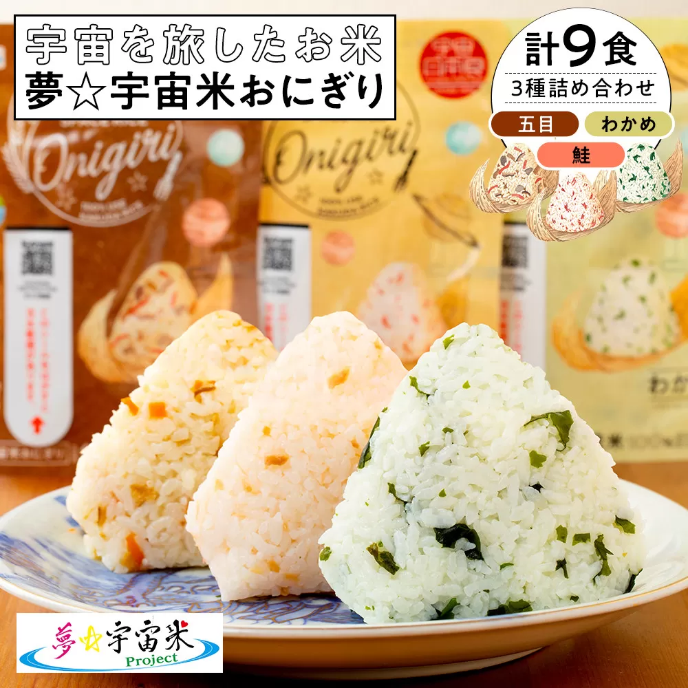 夢☆宇宙米おにぎり 3種類詰め合わせ（9食）【8月上旬より順次発送開始】