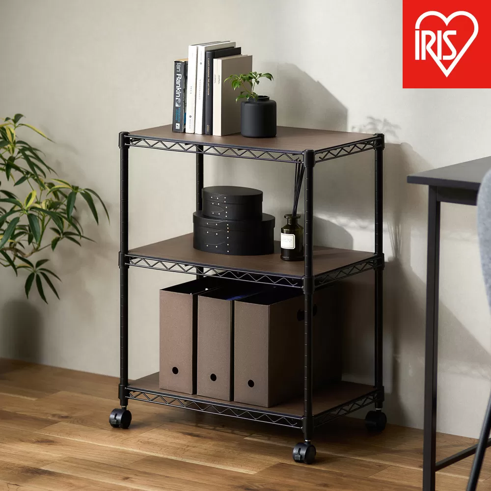 カラーメタルラック ウッドボード付き CMM-55073B ブラック