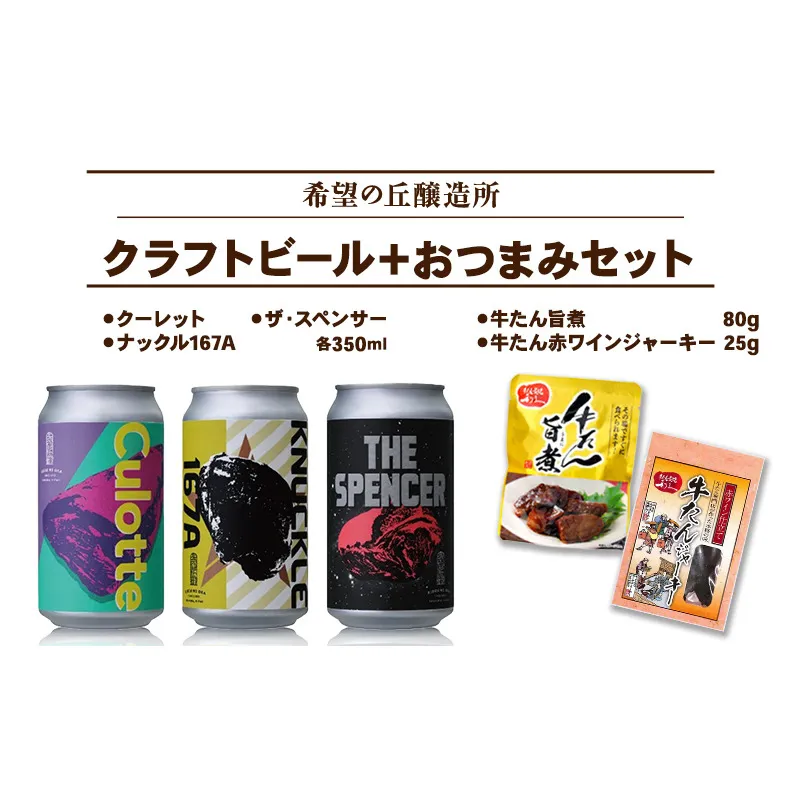 【特別寄附額】クラフトビール 3種 ＆ おつまみ 2種 飲み比べ セット 利久 ビール 地ビール 牛タン 個包装 贈答 贈答用 贈答品 ギフト プレゼント 化粧箱 お酒 酒 アルコール 惣菜 おかず つまみ 利久牛タン ジャーキー 冷蔵 冷蔵配送 宮城 宮城県 岩沼市
