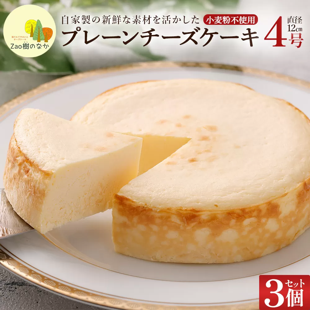 【選べる組合せ】蔵王のチーズケーキ専門店 選べるチーズケーキ＜プレーンチーズケーキ3個＞　【04301-1036-2】