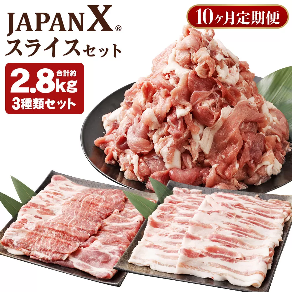 【10ヶ月連続】JAPAN X3種スライスセット2.8kg(バラ肩ロース小間)　【04301-0099】
