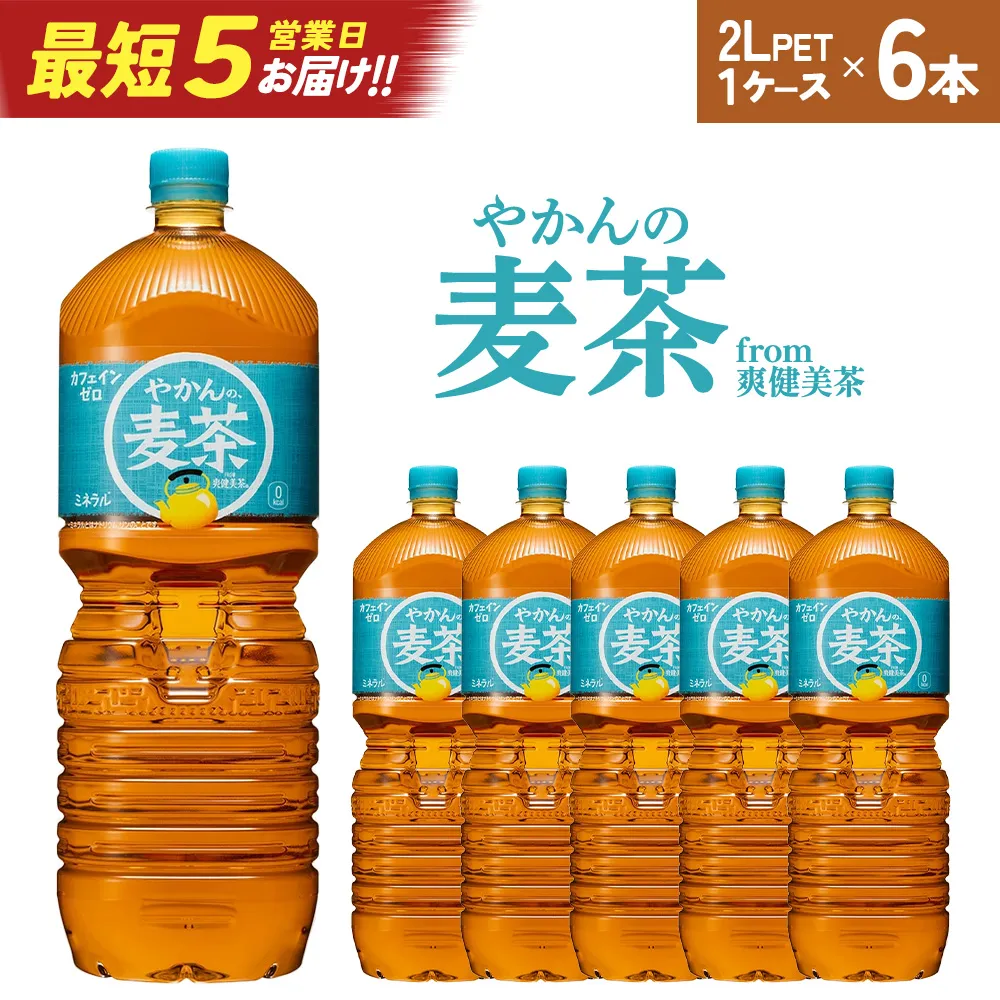 【最短5営業日着!】やかんの麦茶from爽健美茶PET2L×6本 【04301-0522】