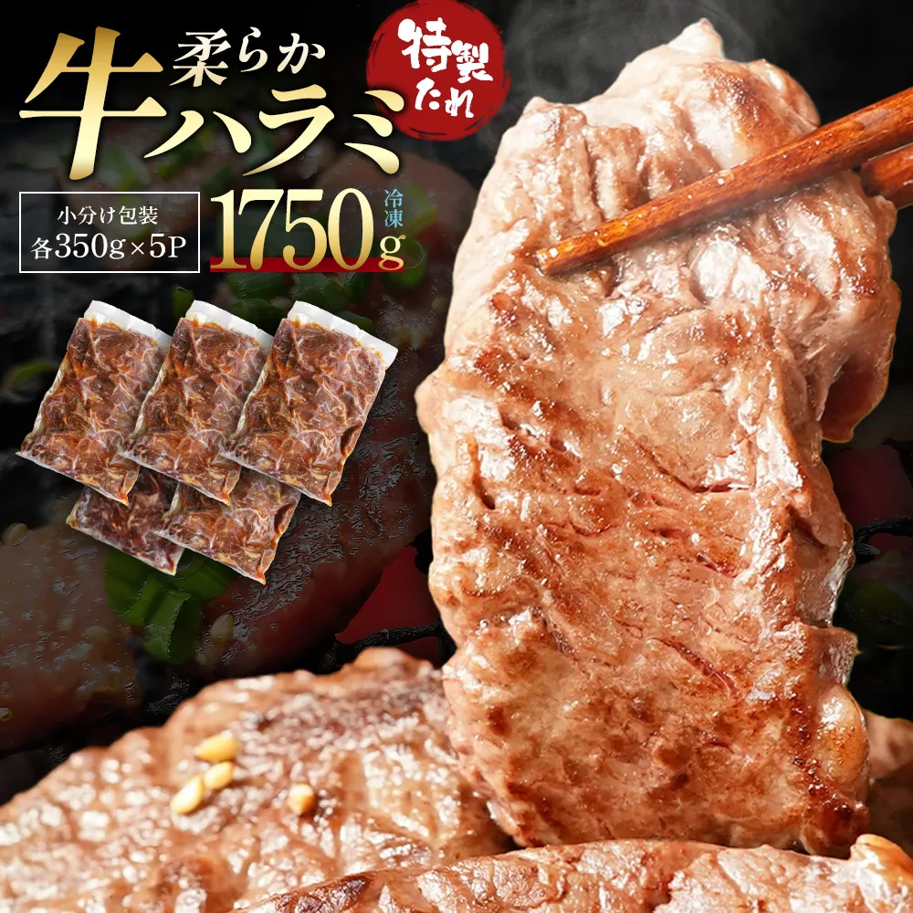 蔵王福膳・柔らか牛ハラミ　350g×5パック／計1750g　【04301-1049】
