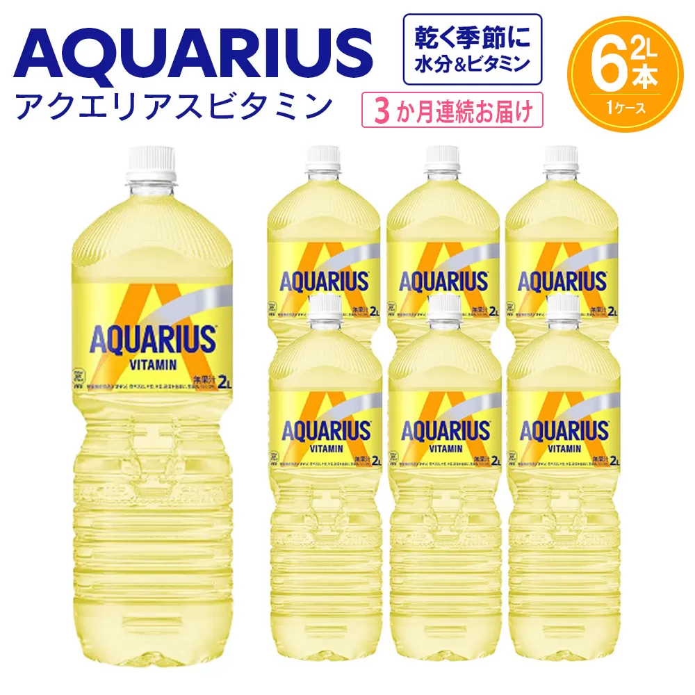 【3か月連続お届け】アクエリアス ビタミン　2L PET×6本　【04301-0679】