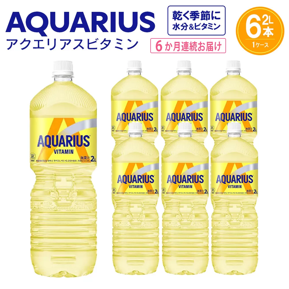 【6か月連続お届け】アクエリアス ビタミン　2L PET×6本　【04301-0681】