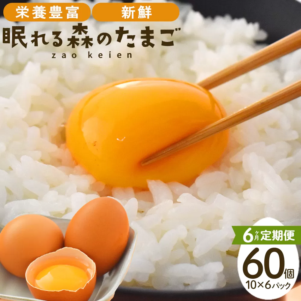 【6か月連続お届け】眠れる森のたまご　朝採れ卵60個   たまご タマゴ 卵 鶏卵 濃厚 こだわり 新鮮　【04301-0795】
