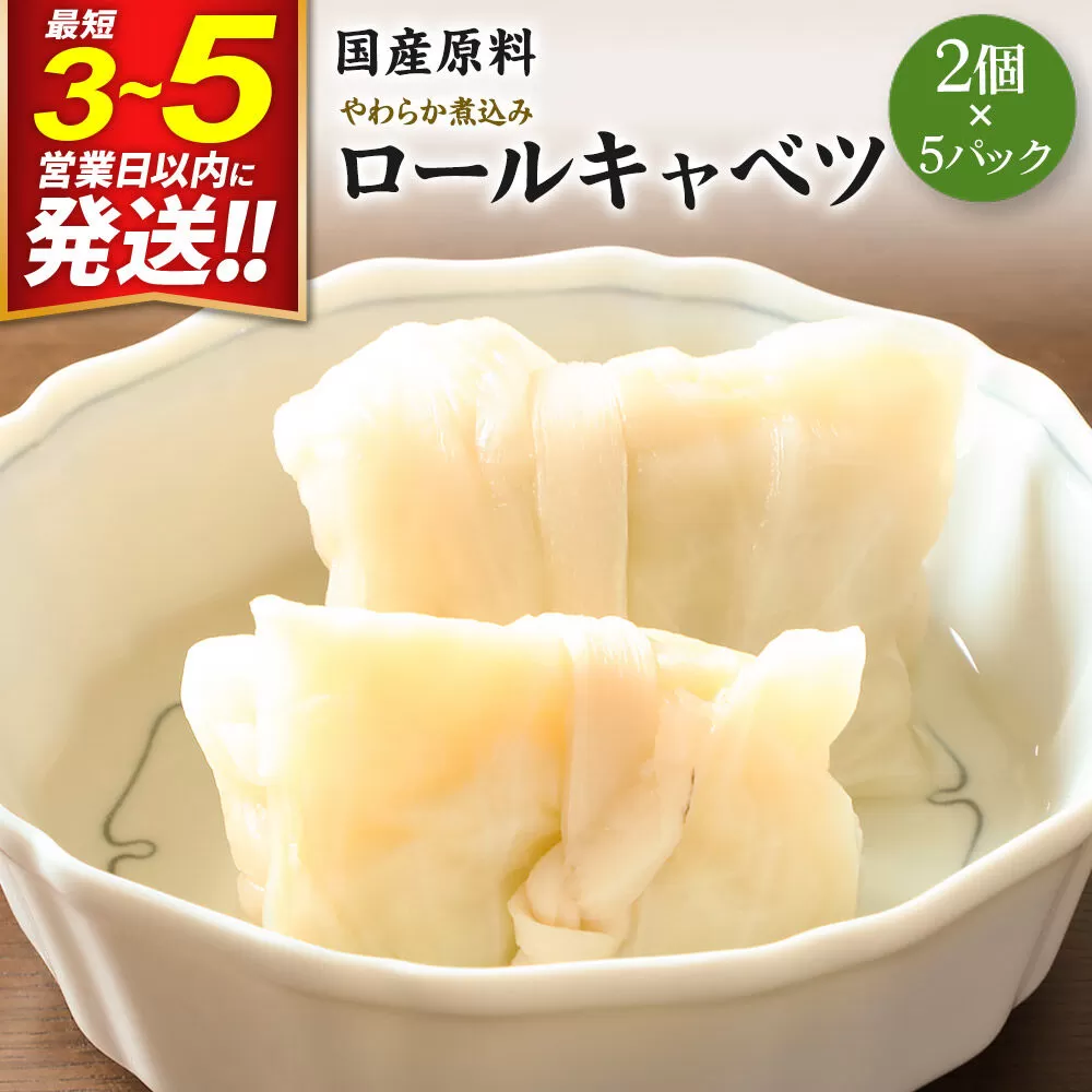 国産原料 やわらか煮込みロールキャベツ 2個×5パック 最短3〜5営業日以内発送 [ぶた肉 ブタ肉 きゃべつ キャベツ とろとろ トロトロ] 宮城県利府町
