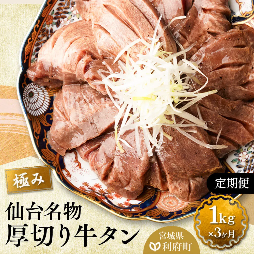 《定期便3ヶ月》仙台名物 厚切り 牛タン 塩仕込み 1kg(200g×5P) 小分け スライス 焼くだけ 簡単調理 [牛タン 定期 焼くだけ 簡単 小分け 塩ダレ 希少 部位 タン中 タン元 仙台 肉厚 人気 おいしい 美味 焼肉 バーベキュー BBQ 宮城県 利府町 船田食品] 宮城県利府町