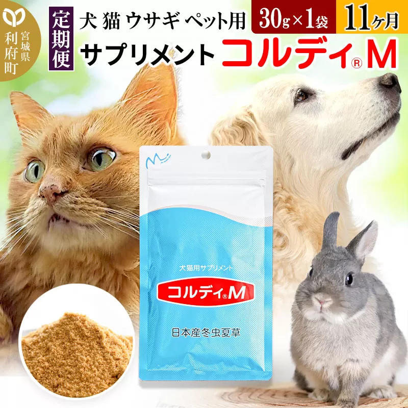 《定期便11ヶ月》犬 猫 ウサギ ペット用サプリメント(コルディM) 30g×1袋 11か月 11ヵ月 11カ月 11ケ月