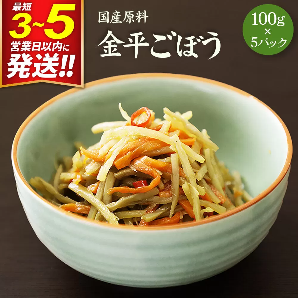 国産原料 金平ごぼう 100g×5パック 最短3〜5営業日以内発送 [きんぴら キンピラ 人参 にんじん ニンジン 牛蒡 ごぼう ゴボウ] 宮城県利府町