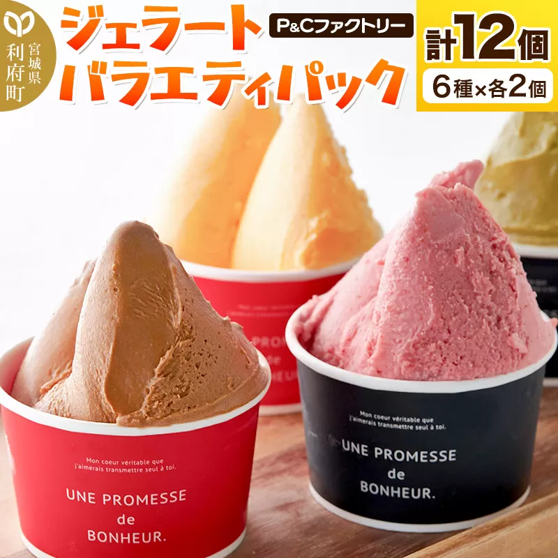 ジェラートバラエティパック6種×各2個（計12個） 宮城県利府町