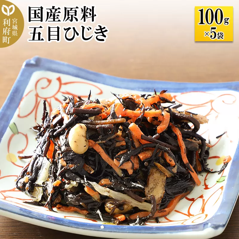 国産原料 五目ひじき 100g×5パック 宮城県利府町