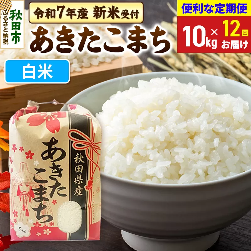 《令和7年産 新米受付》《定期便12ヶ月》 あきたこまち 10kg(5kg×2袋) 【白米】秋田県産 こまちライン