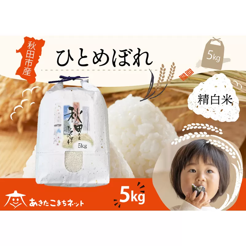 ひとめぼれ 5kg 【白米】 秋田市産 秋田県秋田市
