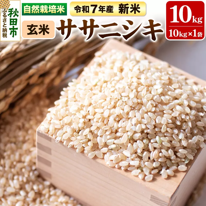 〈先行予約 令和7年産 新米〉自然栽培米「ササニシキ」玄米10kg 天日干し 農薬・肥料不使用 