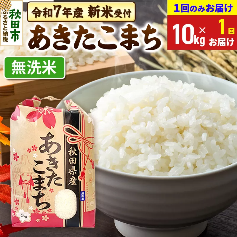 《令和7年産 新米受付》あきたこまち 10kg(5kg×2袋) 【1回のみお届け】【無洗米】秋田県産 こまちライン
