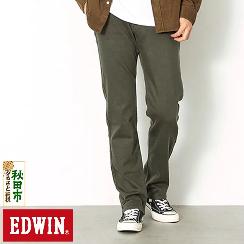 EDWIN インターナショナルベーシック 403 フレックス ふつうのストレートパンツ MENS【32インチ・アーミー】E403F-21-32 秋田県秋田市