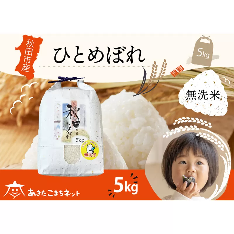 ひとめぼれ 5kg 【無洗米】秋田市産 秋田県秋田市