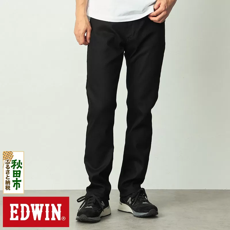 EDWIN ジャージーズ レギュラーストレートパンツ  スタンダードモデル【L・ブラックデニム】JMH03-101-L