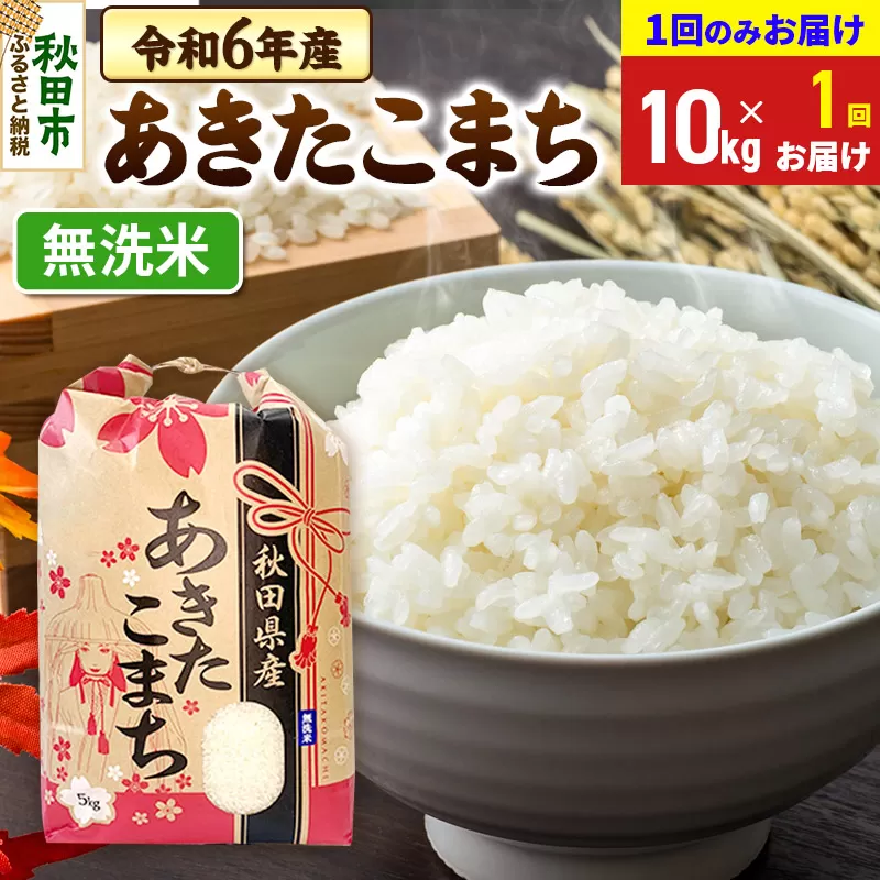 あきたこまち 10kg(5kg×2袋)  令和6年産 【1回のみお届け】【無洗米】秋田県産