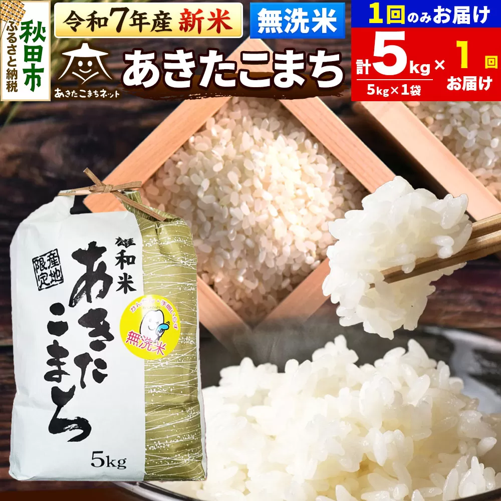 《令和7年産 新米受付》あきたこまち 清流米 5kg 【無洗米】秋田市雄和産