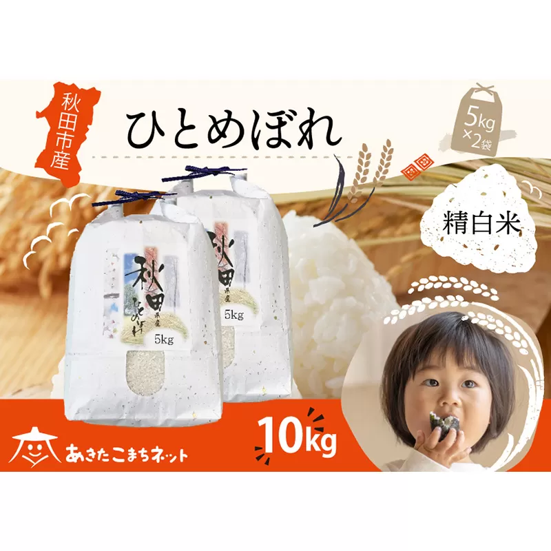 ひとめぼれ 10kg(5kg×2袋)【白米】 秋田市産 秋田県秋田市