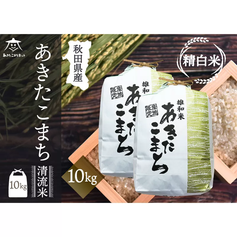 あきたこまち 清流米 10kg(5kg×2袋)【白米】 秋田市雄和産 秋田県秋田市