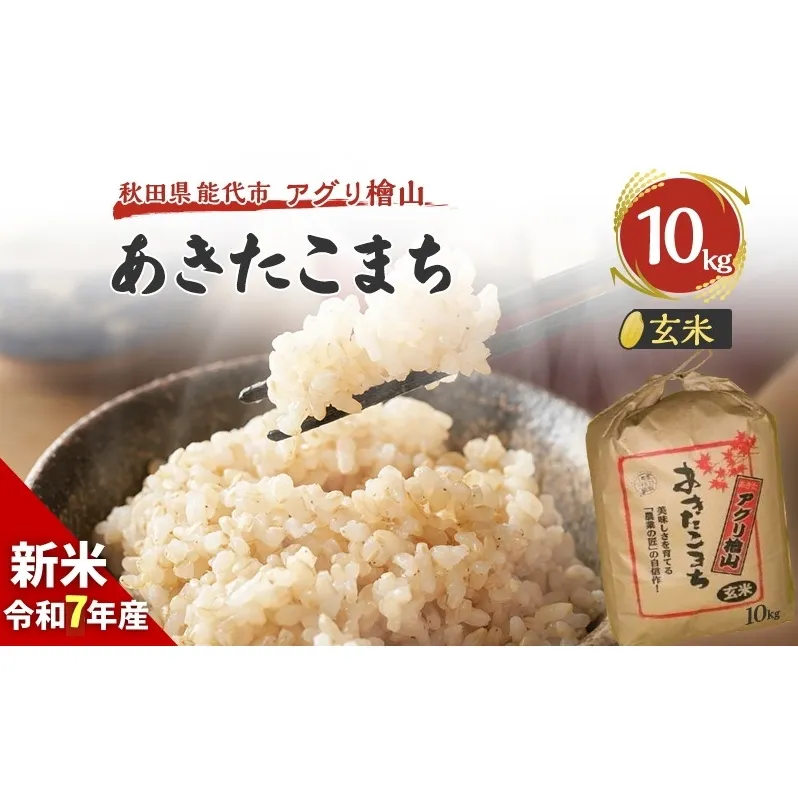 【新米先行予約】玄米 令和7年 秋田県産 あきたこまち 10kg 新米 米 お米 おこめ こめ コメ 令和7年産 ブランド米 ご飯 秋田 秋田県 能代市