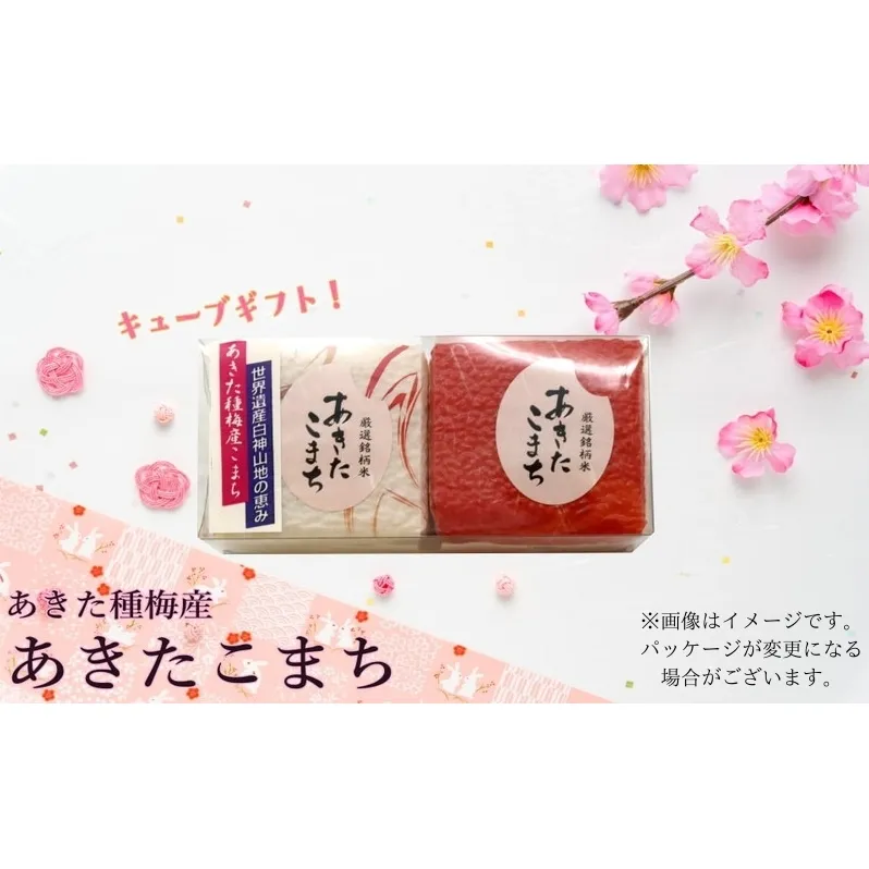 令和7年産 新米 白米 あきたこまち 『300gキューブ』 ギフトセット 300g×2個（クリアケース入り）秋田県産 お米