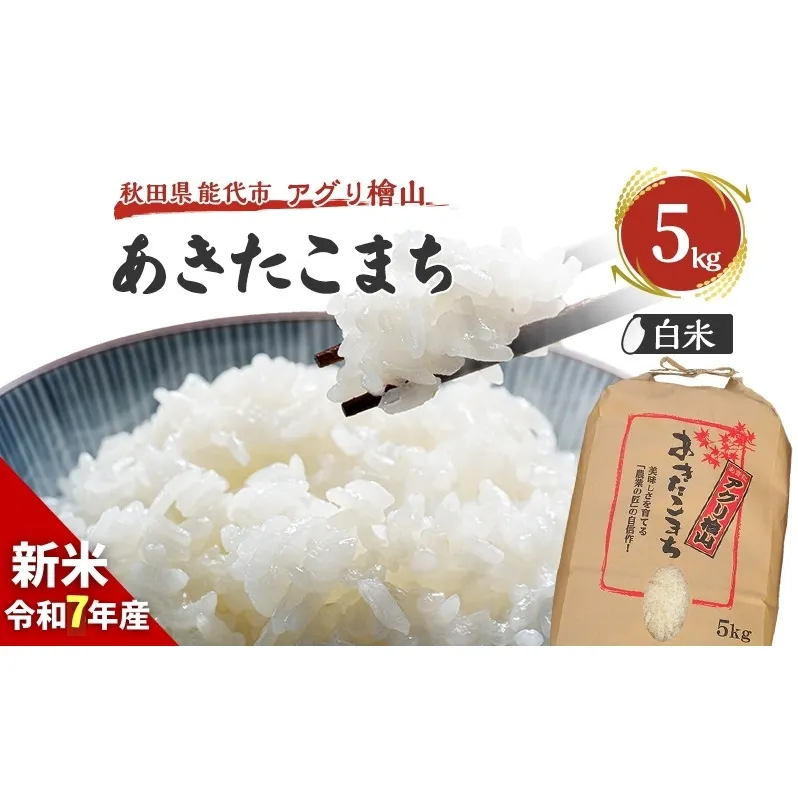 【新米先行予約】新米 令和7年 秋田県産 あきたこまち 5kg 精米 白米 米 お米 おこめ こめ コメ 令和7年産 ブランド米 ご飯 秋田 秋田県 能代市