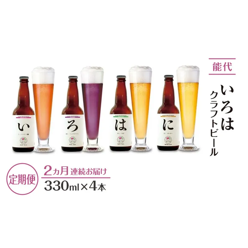 [定期便2ヵ月]「能代いろは」クラフトビール 4本セット お酒 地ビール 飲み比べ ビールセット ハマナス ハックル ベリー ねぎ ポーポー