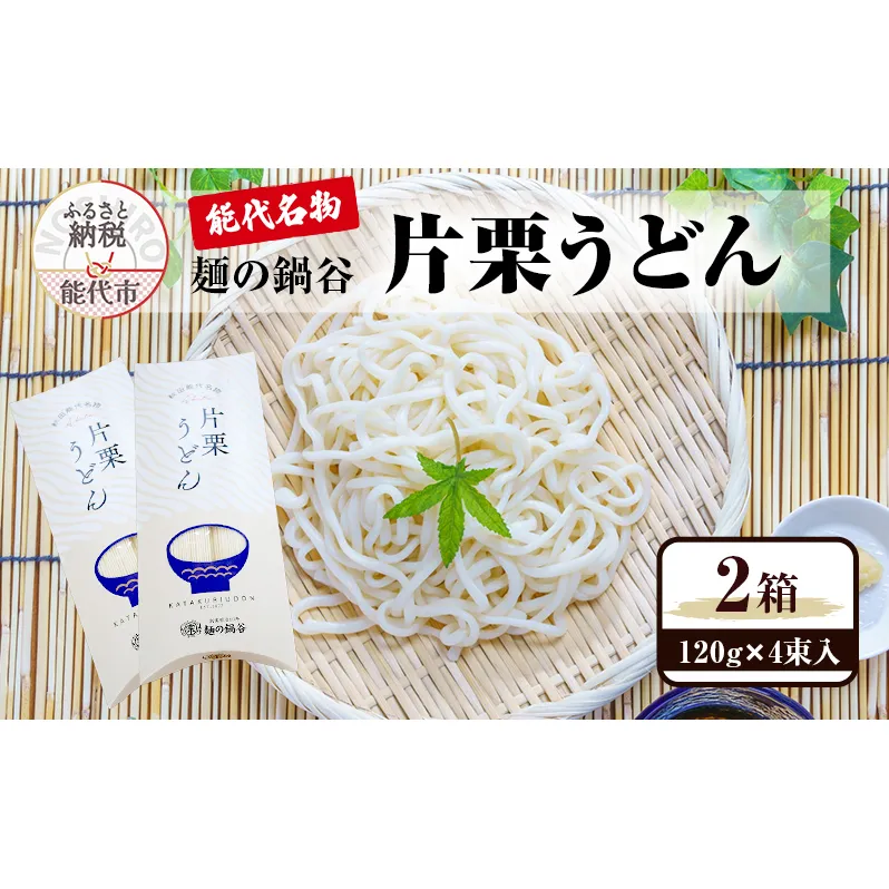 うどん 麺の鍋谷 片栗うどん 120g 4束入 2箱 お土産 ピロー箱 麺類 乾麺
