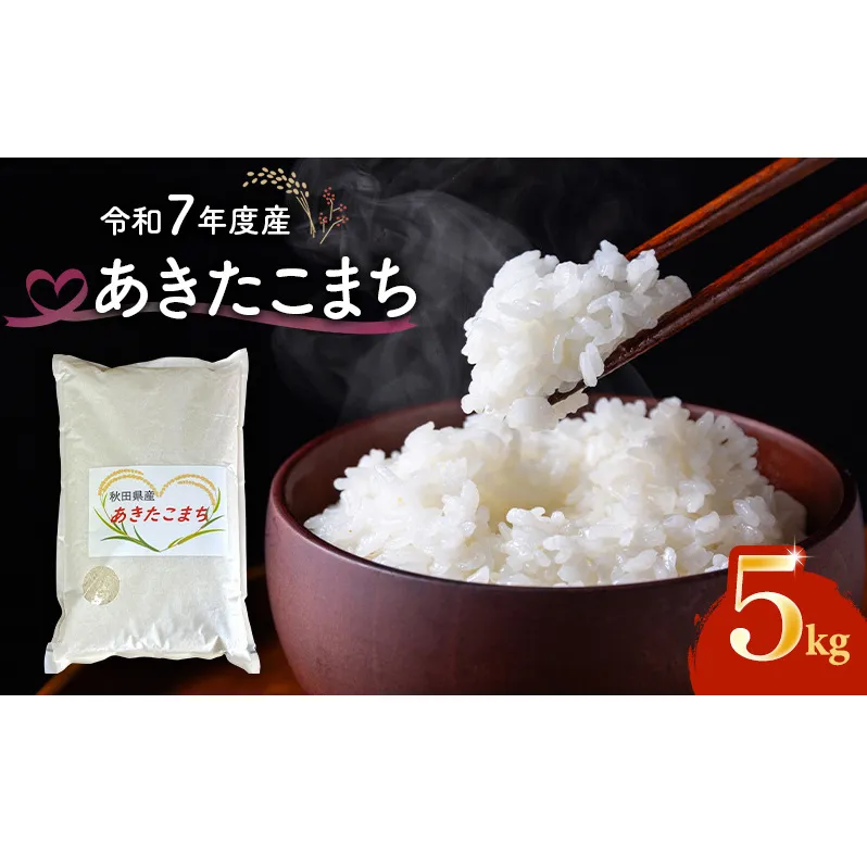 令和7年度産 あきたこまち 米 5kg 精米 白米 秋田県 能代市 ブランド米 甘み 粘り もっちり