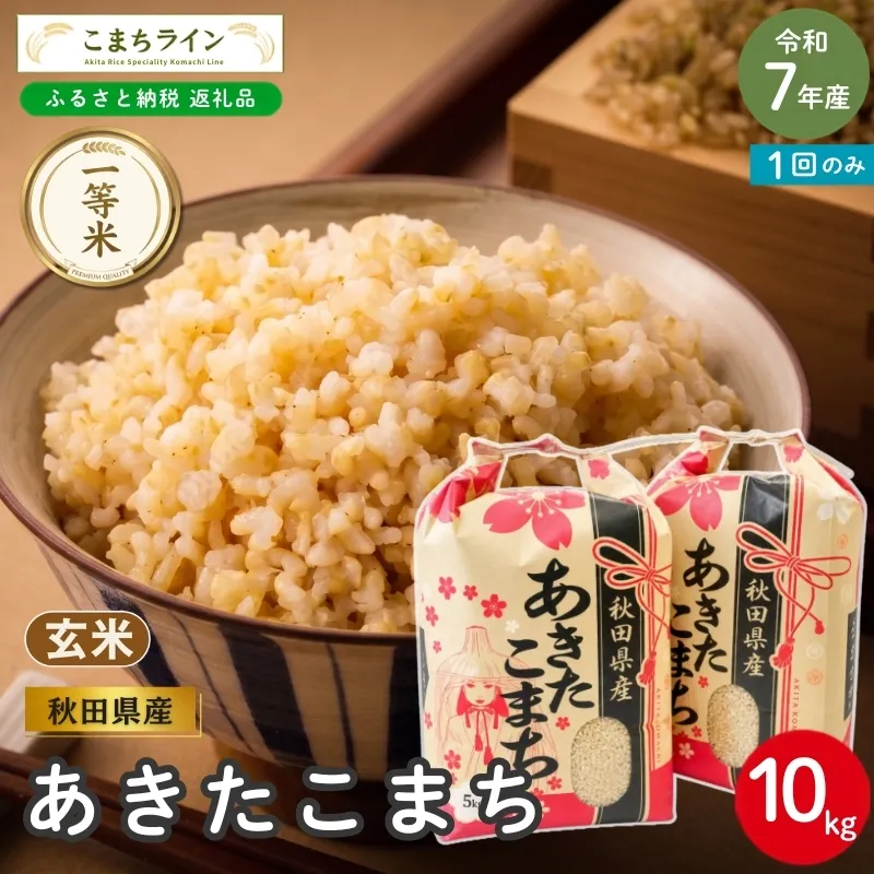 令和7年産 あきたこまち 玄米 10kg 秋田県産 米 一等米 ブランド米 10キロ  一人暮らし 秋田 能代 能代市 送料無料 《こまちライン》