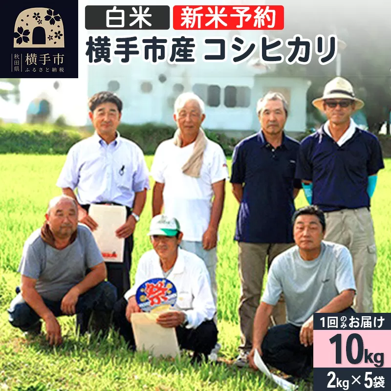 【令和6年産新米予約】【白米】横手産コシヒカリ 10kg（2kg×5袋）