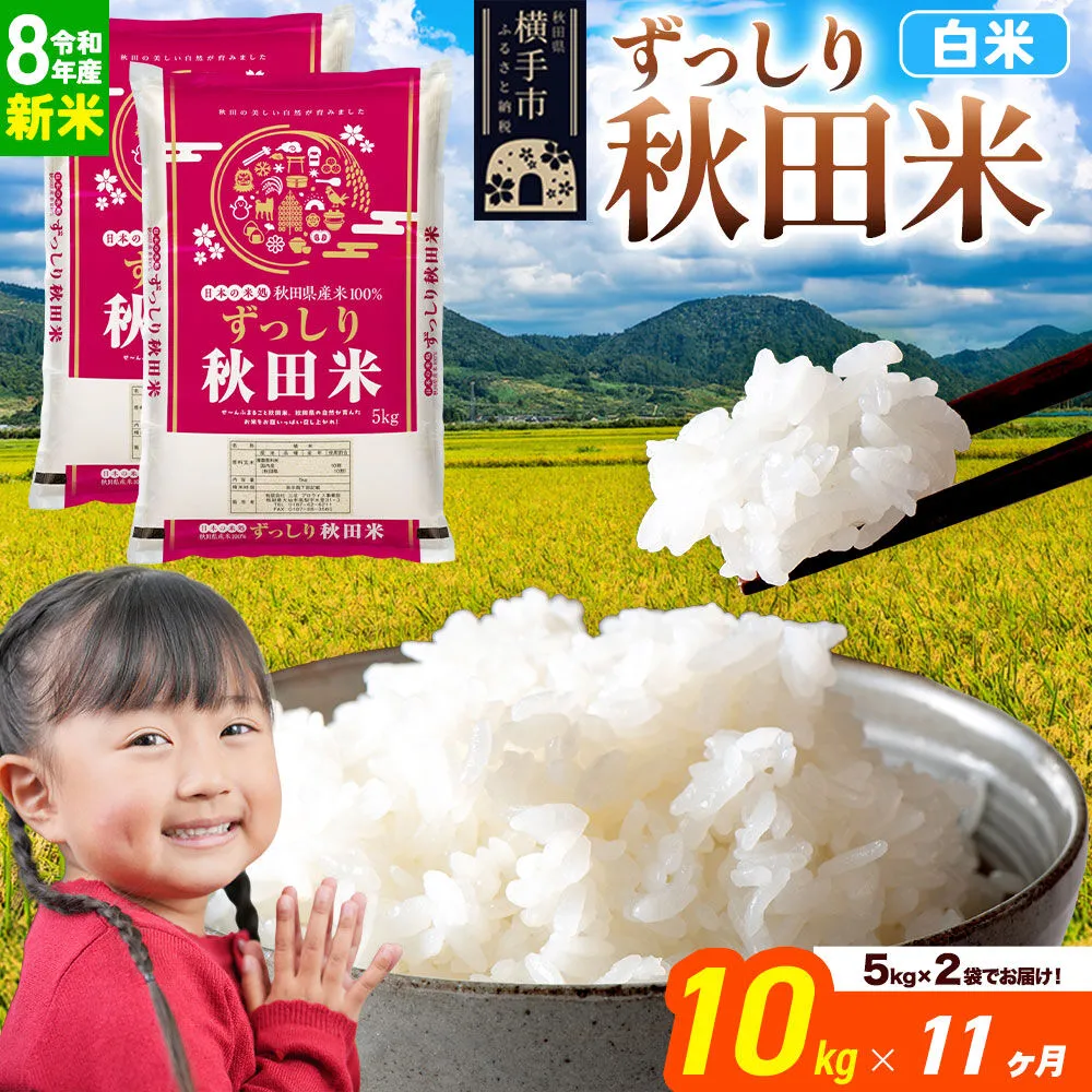 《令和8年産 新米受付》《定期便11ヶ月》秋田県 横手市産 ブレンド米【白米】10kg（5kg×2袋） [米 お米 こめ 白米 精米 ブレンド米 小分け ご飯 ごはん 秋田県産 横手市] 秋田県横手市
