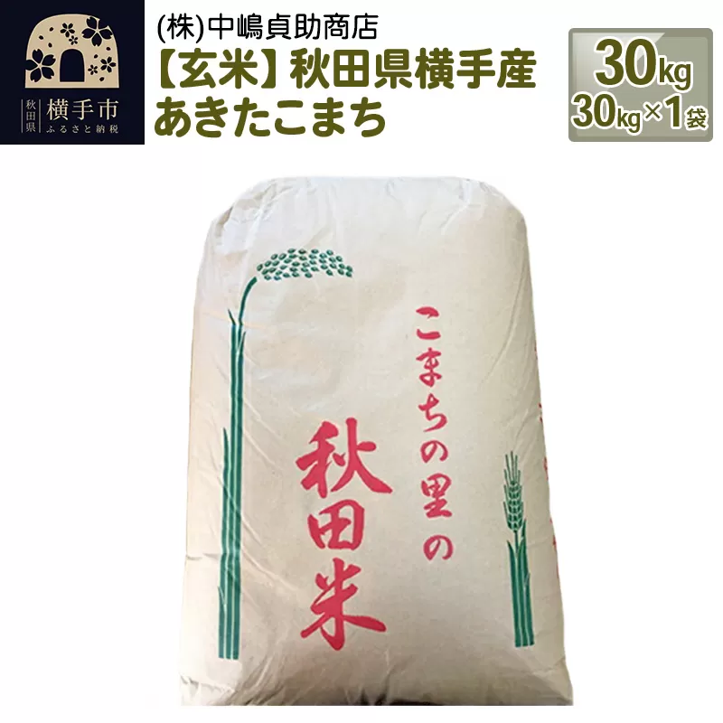 【令和7年産】【玄米】秋田県横手産あきたこまち 30kg(30kg×1袋) 秋田県横手市