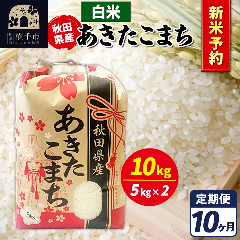 《令和7年産 新米受付》《定期便10ヶ月》あきたこまち 10kg【白米】秋田県産 こまちライン