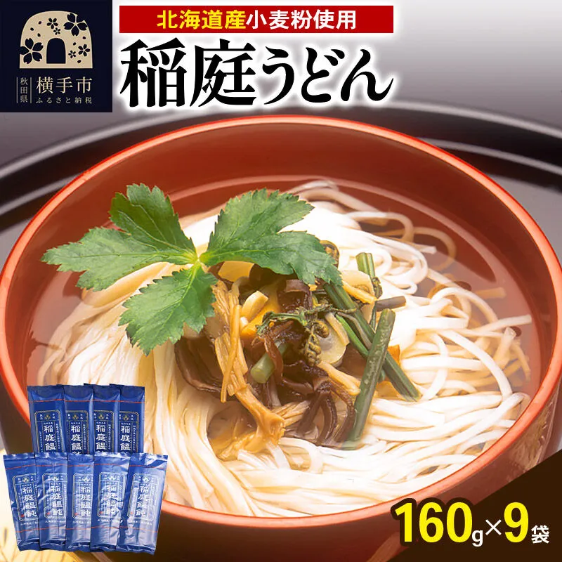 北海道産小麦粉使用 稲庭うどん 160g×9袋 [稲庭うどん うどん 饂飩] 秋田県横手市