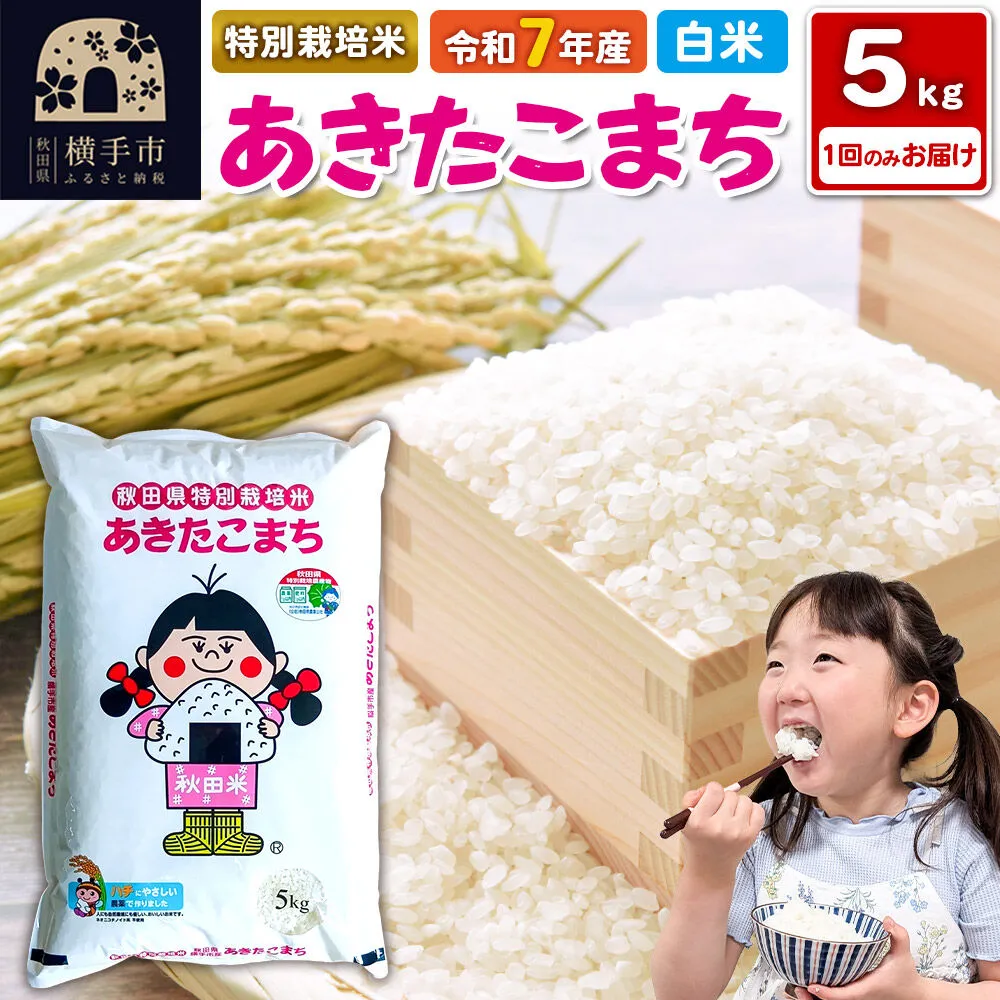 《令和7年産》【白米】秋田県横手産特別栽培米あきたこまち 5kg(5kg×1袋) [秋田県産 あきたこまち 秋田こまち] 秋田県横手市
